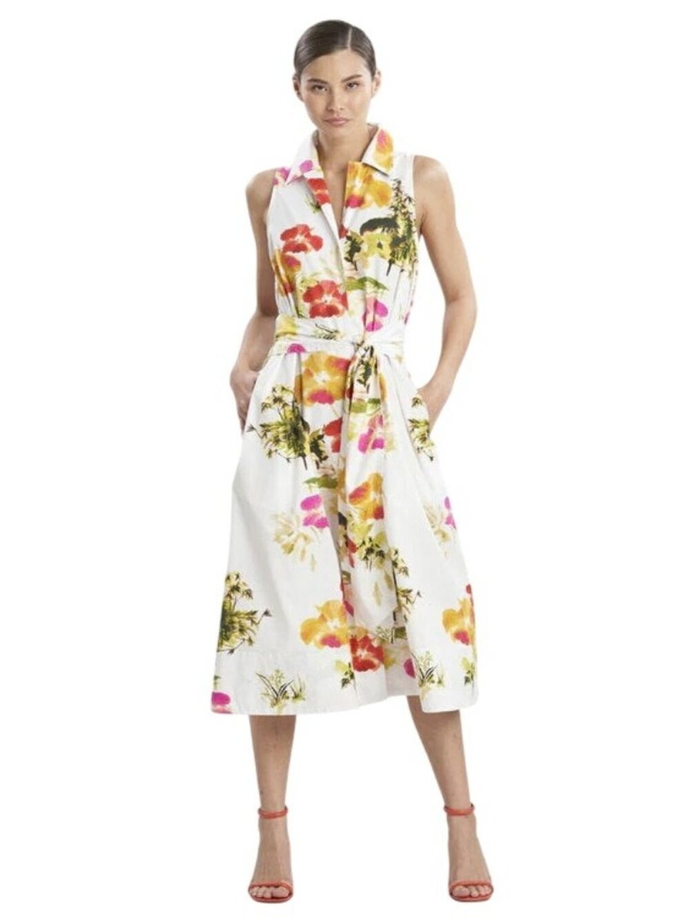 Natori Takeda Halter Dress in White Multi Medium Womens Floral